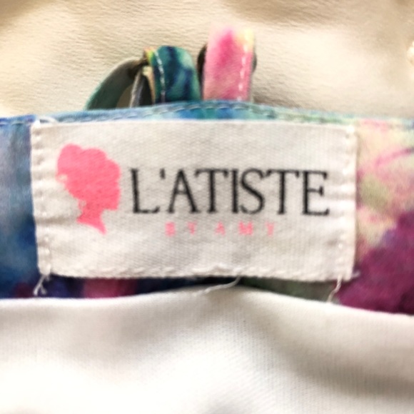 L’Atiste by Amy Watercolor Maxi Dress SZ S - Picture 9 of 10